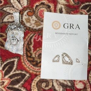 Moissanite Jesus Pendant 14K Gold